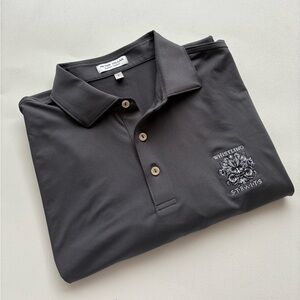 Peter Millar Whistling straits golf polo shirt charcoal grey size large
